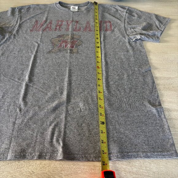 UMD University of Maryland Terrapin Gray Men's Large T-shirt by Delta Pro Weight - Picture 3 of 7